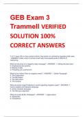 GEB Exam 3  Trammell VERIFIED  SOLUTION 100%  CORRECT ANSWERS