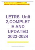 LETRS  Unit 2,COMPLETE AND UPDATED 2023-2024