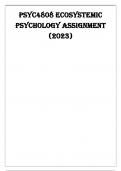 PSYC4808 ECOSYSTEMIC PSPSYC4808 ECOSYSTEMIC PSYCHOLOGY ASSIGNMENT 2023CHOLOGY ASSIGNMENT 2023