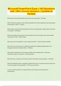 Microsoft PowerPoint Exam &vert; 105 Questions with 100&percnt; Correct Answers &vert; Updated & Verified