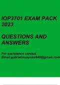 Industrial Psychological Testing and Assessment(IOP3701 Exam pack 2023)
