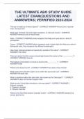 THE ULTIMATE ABO STUDY GUIDE LATEST EXAM(QUESTIONS AND  ANMSWERS) VERRIFIED 2023-2024