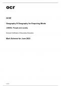 ocr GCSE Geography B Geography for Enquiring Minds J384/02 Mark Scheme June2023.