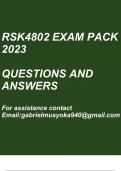 RSK4802 Exam pack 2023