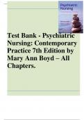 Test Bank - Psychiatric Nursing&colon; Contemporary Practice&comma; 7th Edition &lpar;Ann Boyd&comma; 2022&rpar;&comma; Chapter 1-43 &vert; All Chapters