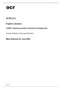 ocr GCSE English Literature J352/01 Mark Scheme June2023.