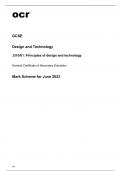 ocr GCSE Design and Technology J310/01 Question Paper and Mark Scheme June2023.