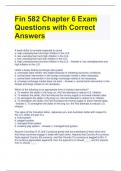 Fin 582 Chapter 6 Exam Questions with Correct Answers 