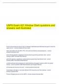  USPS Exam 421 Window Clerk questions and answers well illustrated.