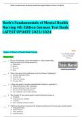 Neeb's Fundamentals of Mental Health Nursing 4th Edition Gorman Test Bank LATEST UPDATE 2023/2024