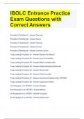IBOLC Entrance Practice Exam Questions with Correct Answers 