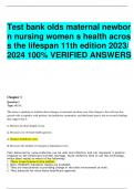 Test bank olds maternal newborn nursing womens health across the lifespan 11th edition 2023/ 2024 100% VERIFIED ANSWERS