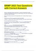 BRMP 2023 Test Questions with Correct Answers 