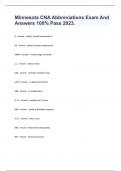 Minnesota CNA Abbreviations Exam And Answers 100&percnt; Pass 2023&period;