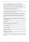 Project Manager &lpar;Quality and Safety&rpar;