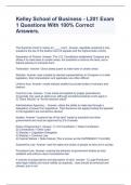 Kelley School of Business - L201 Exam 1 Questions With 100&percnt; Correct Answers&period;