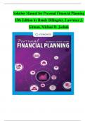 Solution Manual for Personal Financial Planning 15th Edition by Randy Billingsley&comma; Lawrence J&period; Gitman&comma; Michael D&period; Joehnk