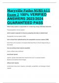 Maryville Patho NURS 611 Exam 2 100&percnt; VERIFIED  ANSWERS 2023&sol;2024  GUARANTEED PASS