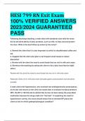 HESI 799 RN Exit Exam 100% VERIFIED ANSWERS  2023/2024 GUARANTEED  PASS
