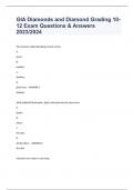 GIA Diamonds and Diamond Grading 10-12 Exam Questions & Answers 2023&sol;2024