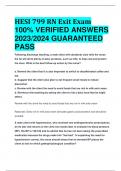 HESI 799 RN Exit Exam 100&percnt; VERIFIED ANSWERS  2023&sol;2024 GUARANTEED  PASS