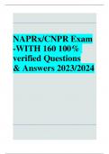 NAPRx&sol;CNPR Exam -WITH 160 100&percnt;  verified Questions & Answers 2023&sol;2024