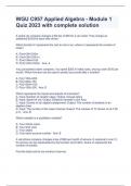 WGU C957 Applied Algebra - Module 1 Quiz 2023 with complete solution
