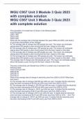 WGU C957 Unit 3 Module 3 Quiz 2023 with complete solution WGU C957 Unit 3 Module 3 Quiz 2023 with complete solution