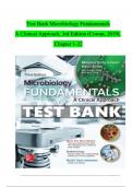 Test Bank Microbiology Fundamentals A Clinical Approach, 3rd Edition By Cowan, Chapter 1-22 |Complete All Chapters Latest, 100 % Verified