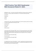  CNA Practice Test 2022 Headmaster  Well Answered Rated A&plus; 2023&period;