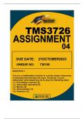 TMS3726 ASSIGNMENT 05 DUE 21OCTOBER 2023
