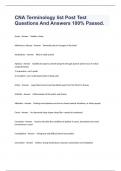 CNA Terminology list Post Test Questions And Answers 100&percnt; Passed&period;