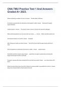 CNA TMU Practice Test 1 And Answers Graded A&plus; 2023&period;
