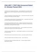 CNA UNIT 1 TEST Well Answered Rated A&plus; Already Passed 2023&period;
