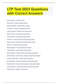 Bundle For LTP Exam Questions and Answers All Correct