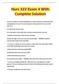 Nurs 322 Exam 4 With Complete Solution