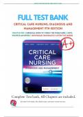 Test Bank for Critical Care Nursing&colon; Diagnosis and Management 9th Edition by Urden&colon; ISBN- ISBN-&comma; A&plus; guide