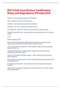 DCF Child Care 40 Hour Certification- Rules and Regulations &lpar;Florida&rpar; 2016