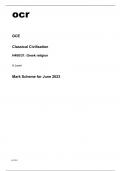 ocr A Level Classical Civilisation H408/31 June2023 Question Paper and Mark Scheme.