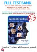 Test Bank For Pathophysiology Concepts of Human Disease 1st Edition by Matthew Sorenson; Lauretta Quinn; Diane Klein |9780133414783| Chapter 1-53 |All Chapters with Answers and Rationals