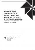 ADVANCING THE PRACTICE OF PATIENT- AND FAMILY-CENTERED CARE IN HOSPITALS