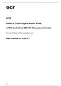 ocr GCSE History A (Explaining the Modern World) J410-05 June2023 Mark Scheme.