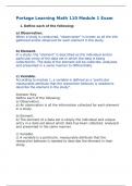 Portage Learning Math 110 Module 1 Exam