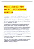 Master Electrician REAL  PRETEST QUESTIONS WTH  ANSWERS