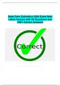 State Farm Estimatics 2024 Exam New  Latest Version