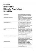 Uitgebreide begrippenlijst Klinische Psychologie (master)