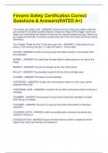 Firearm Safety Certification Correct Questions & Answers&lpar;RATED A&plus;&rpar;
