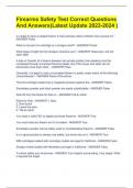 Firearms Safety Test Correct Questions  And Answers&lpar;Latest Update 2023-2024 &rpar;