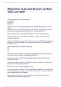 Abdominal assessment Exam &lpar;Exam 4 Page 542 to page 545 PP&rpar; Verified 100&percnt; Correct&excl;&excl;