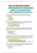 2023 ATI RN PROCTORED COMPREHENSIVE PREDICTOR FORM A 180 QUESTIONS WITH ANSWERS (RATED A+)